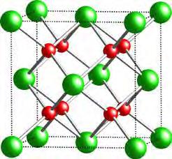 tlenu tworzy strukturę regularną prostą znajdującą się wewnątrz struktury regularnej powierzchniowo centrowanej złożonej z atomów ceru (Rys.13).
