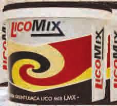 PROUKT W PRZYGOTOWNIU Lico Mix LMX - Farba gruntuj¹ca pod tynk mozaikowy natryskowy Lico Mix LMX jest podk³adow¹ farb¹ gruntuj¹c¹ na bazie dyspersji styrenowo-akrylowej, wype³niaczy mineralnych,