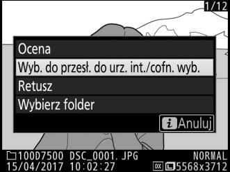 Wybieranie zdjęć do przesłania Postępuj zgodnie z opisem poniżej, aby wybrać zdjęcia do przesłania do urządzenia inteligentnego. Filmów nie można wybierać do przesłania.