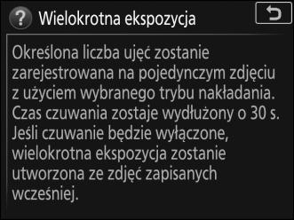 Korzystanie z menu aparatu Elementy sterujące menu Można poruszać się po menu, korzystając z ekranu dotykowego lub wybieraka wielofunkcyjnego i przycisku J.