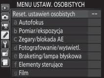 menu. Przycisk G 2 Wyróżnij ikonę