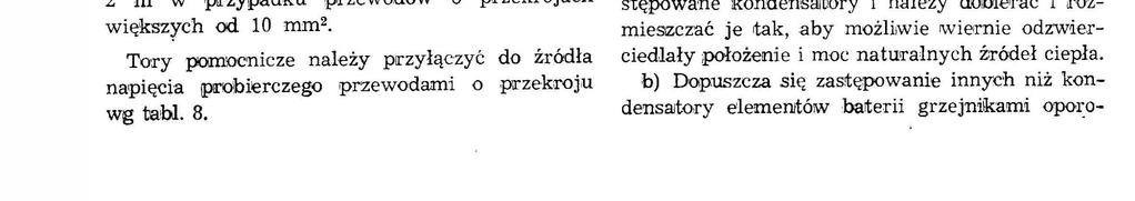 nap ęc a prakttyc'zne snusodanego o czę stot wośc znamonowej o wartośc równej nap ęcu znamonowemu kondensatorów z toerancją + 10 /o.