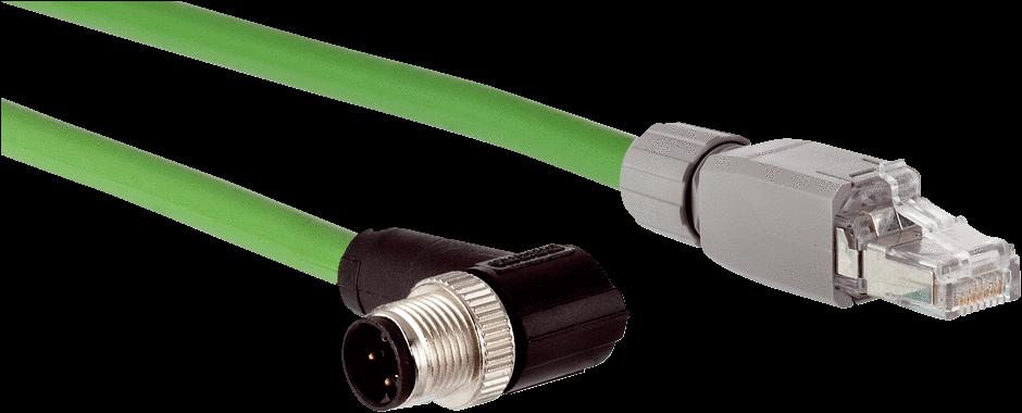 Głowica B: Wtyk, M12, 4 piny, kątowy, kodowanie D Przewód: PROFINET, EtherCAT, PVC, ekranowany, 10 m SSL-2J04-F10MZ 6048255 SSL-2J04-G02ME60 6047916 Głowica B: