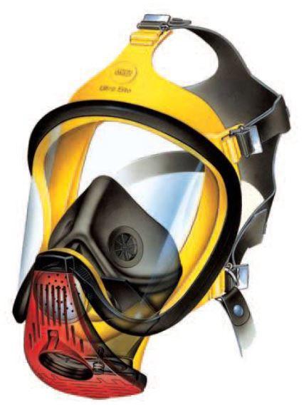 Wyposażenie dodatkowe do aparatów - Maski Maska Ultra Elite PS - nadciśnienie szybkozłącze MSA Maska Ultra Elite PS wykonana jest ze specjalnie zaprojektowanej, czarnej gumy i umożliwia oddychanie