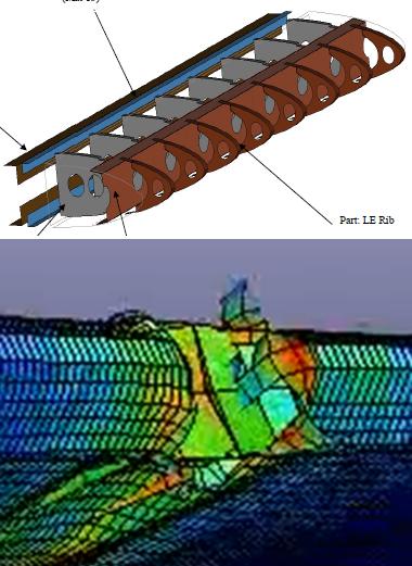 Modelowanie LS- Dyna wymaga wiedzy o typowych problemach z którymi borykają się metody FEM (MES) F Jeden z modeli Biniendy w porównianiu z realistyczną geometrią skrzydła) 1.