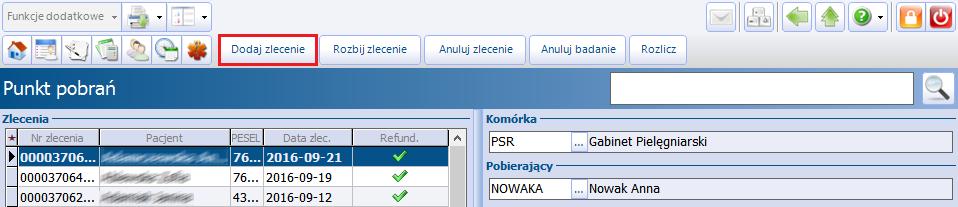 Punkt pobrań w mmedica Po wprowadzeniu wszystkich informacji należy zapisać dane za pomocą przycisku.