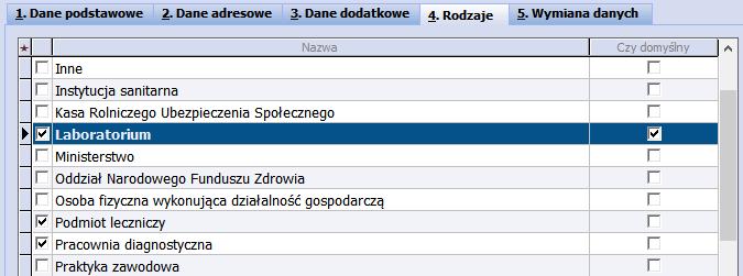 W tym celu należy przejść do okna Rejestru instytucji według powyższej ścieżki i po wybraniu przycisku Nowy uzupełnić nazwę instytucji oraz jej podstawowe dane. Następnie na zakładce 4.