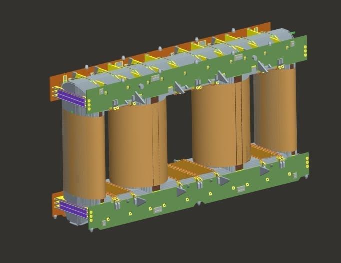 Konstrukcja rdzenia 1-fazowego transformatora blokowego o mocy 450 MVA, dostarczonego i uruchomionego w Elektrowni KOZIENICE -- W konstrukcji rdzenia zastosowano wysokiej jakości blachę