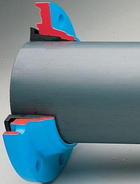 Po àczenia o nierzoe do rur PVC specjalny zaezpieczony przed przesuni ciem CiÊnienie roocze: do PN Nr 0 i pierêcieƒ docisoy: elio sferoidalne, eposydoane Uszczela argoa: elastomer (dopuszczony do