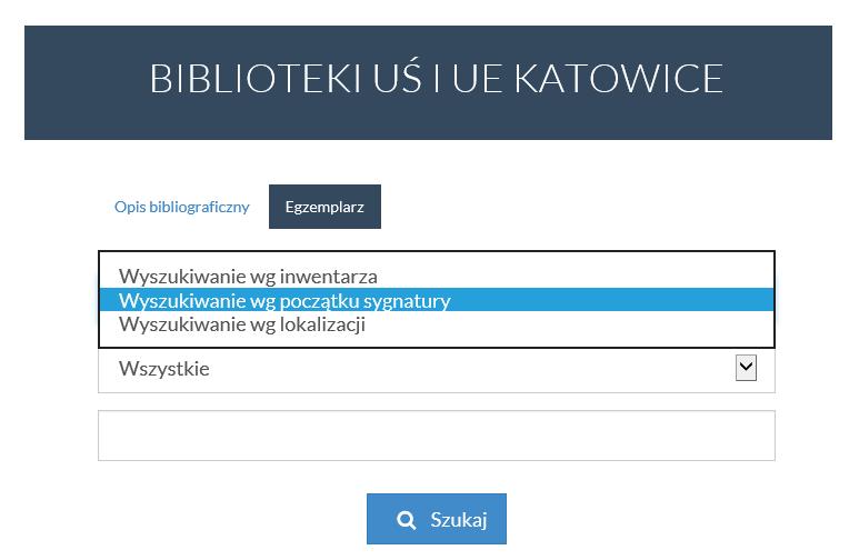 Wyszukiwanie według Sygnatury Wolnego Dostępu (SWD) Polem wyszukiwawczym dostępnym