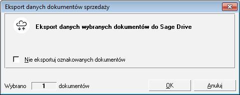 Podręcznik użytkownika Sage Symfonia Start Faktura 147 - oznaczaj wyeksportowane dokumenty - Powoduje specjalne oznakowanie wyeksportowanych dokumentów sprzedaży, prezentowane na ekranie jako znak.