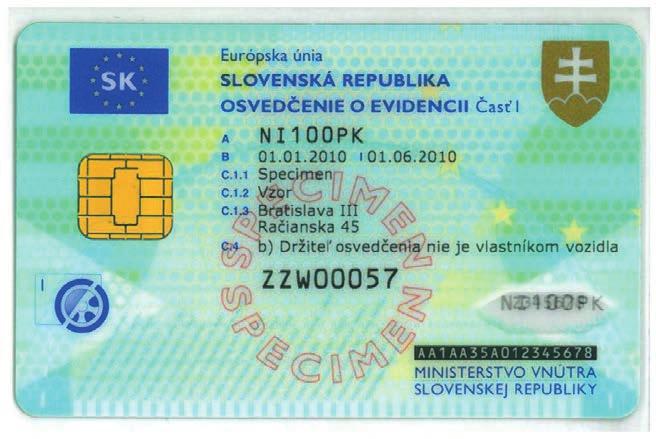Dowód rejestracyjny Słowacja nowy wzór