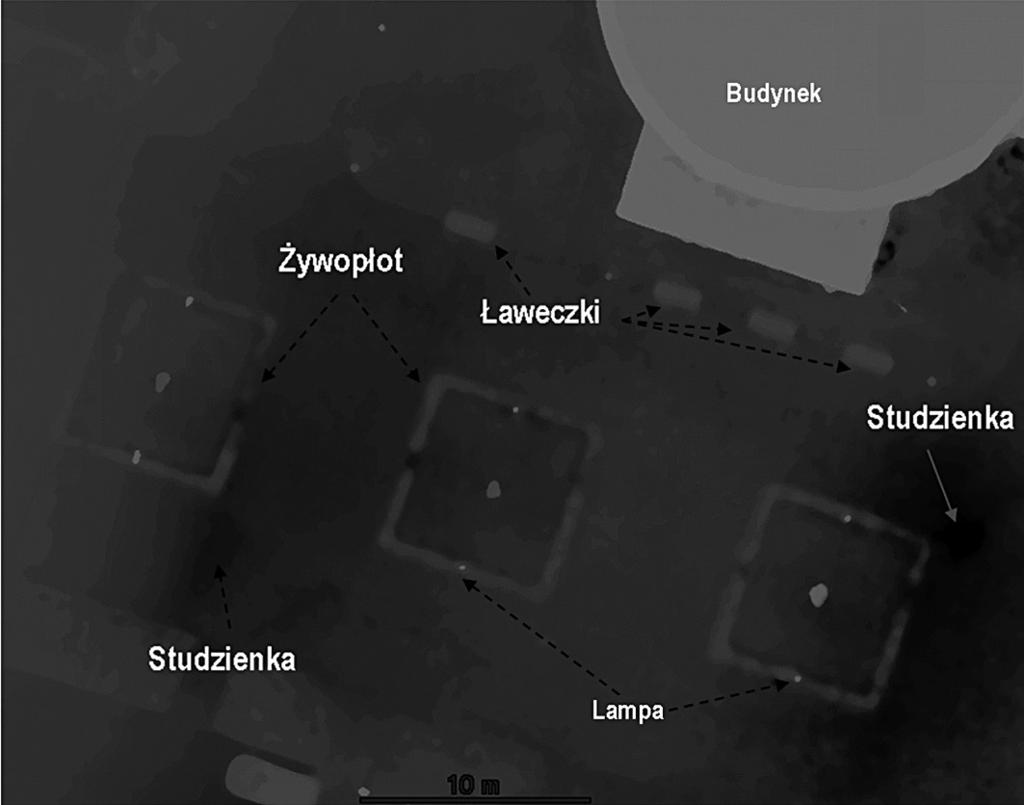 Ryc. 8. Model wysokościowy fragmentu kampusu WNGiG około 1:236, a średni błąd położenia (patrz tab. 2) wyniósłby 0,008 cm w skali opracowania.