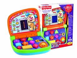 FP Gadający Laptop Dwujęzyczny Mattel Gadający laptop wyświetla na swoim ekranie LED zabawne obrazki i