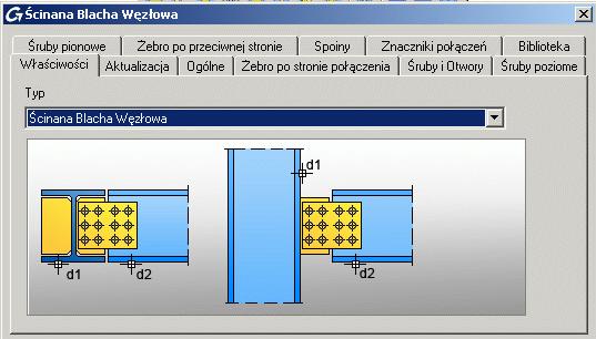 Połączenia 2: Nowe połączenie Ścinana blacha węzłowa Dostępne jest nowe