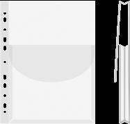 Koszulka krystaliczna L Wykonana z ekologicznej folii polipropylenowej (150µm) Przeznaczona na dokumenty w formacie A4 Typu L otwarta z góry i po długim boku Przezroczysta Pasek z multiperforacją