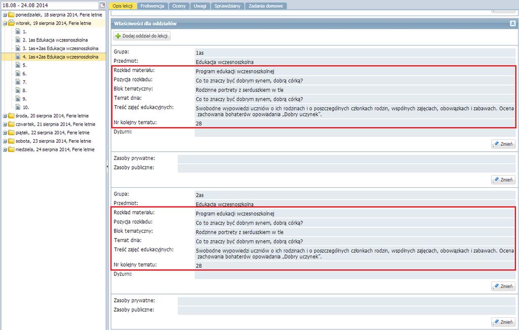 Korzystanie z dziennika w sytuacjach złożonych Uczniowie zostaną dołączeni do lekcji.