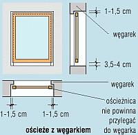 Jeśli w połączeniu okna z ościeŝem ma być ocieplenie z wełny mineralnej lub szklanej, równieŝ pozostawia się większy luz.