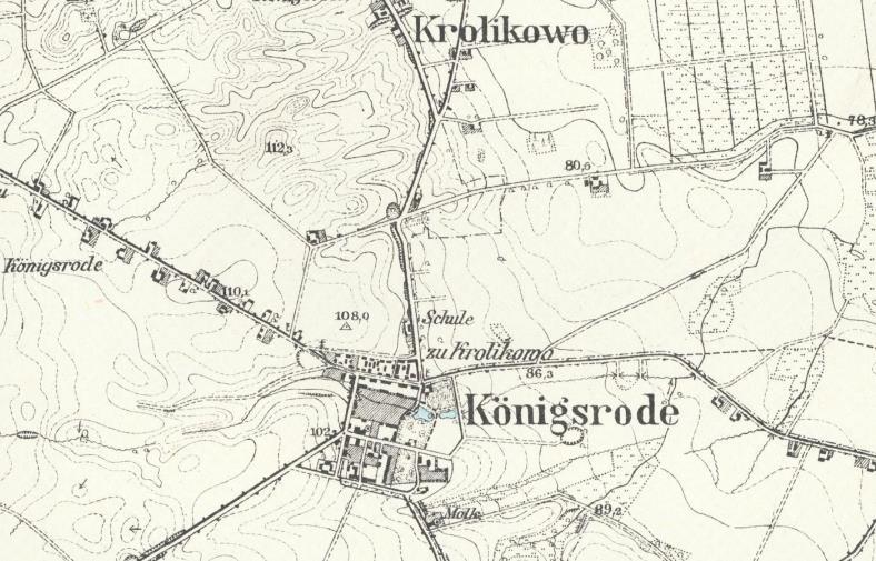 Green Key Gminny Program Opieki nad Zabytkami dla Gminy Szubin 5.2.3. Walory kulturowe Gminy Szubin Ryc. 11. Królikowo w 1889 r.