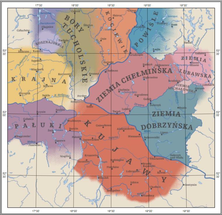 Gminny Program Opieki nad Zabytkami dla Gminy Szubin Green K ey Ryc. 12. Rejony etnograficzne województwa kujawsko - pomorskiego Źródło: www.atlas.kujawsko-pomorskie.