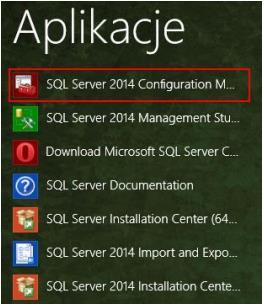 W tym celu należy uruchomić program SQL Server Configuration Manager.