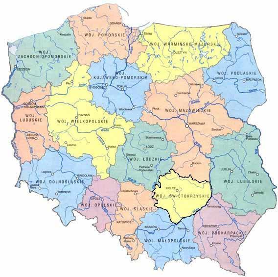 Rysunek B-1. Lokalizacja województwa świętokrzyskiego w granicach administracyjnych terytorium Polski 14 3.