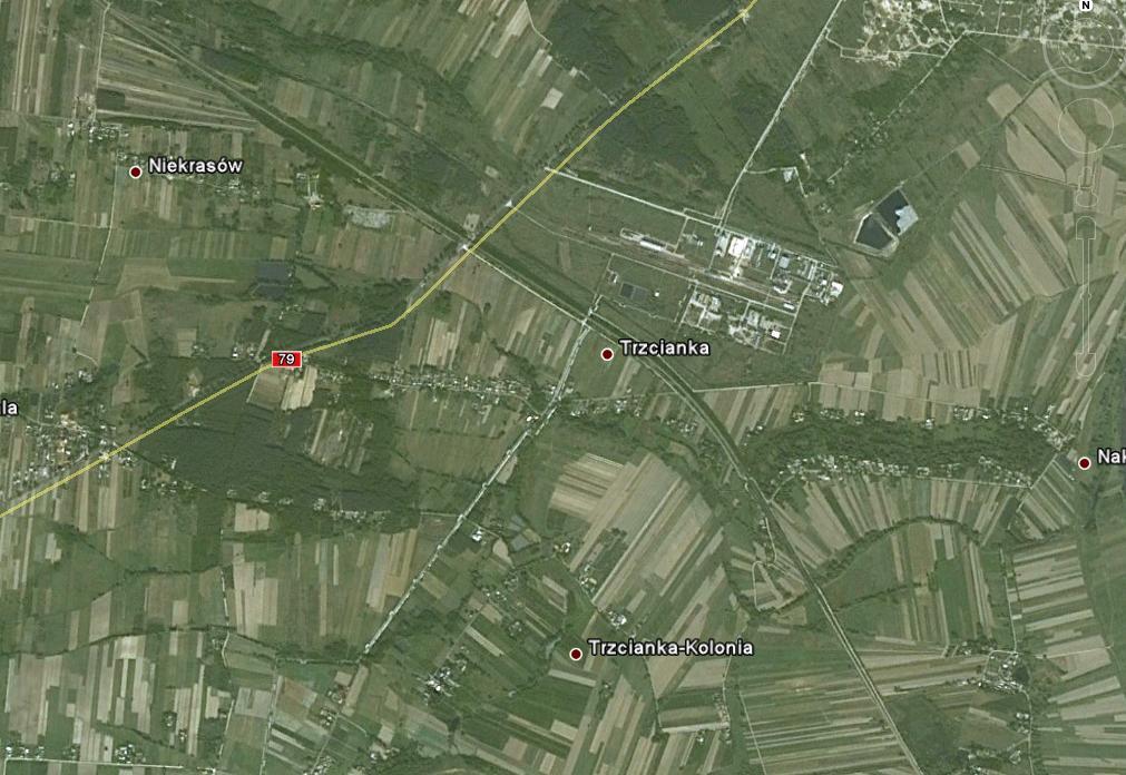 Rysunek B-6. Lokalizacja stacji pomiarowej w miejscowości Trzcianka 27 Stacja pomiarowa w miejscowości Trzcianka znajduje się w obszarze oddziaływania zakładów przemysłowych.