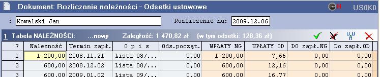 zaległości w ratach. Przycisk automatycznego tworzenia harmonogramu spłat zaległości w ratach. 4.2.5 Drukowanie i edycja wyników obliczeń.