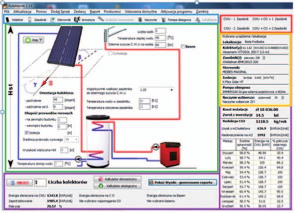 Ola MADEJ Aplikacja jest przeznaczona do projektowania instalacji solarnych. Kolektorek umożliwia wybranie kolektorów solarnych i innych elementów instalacji.