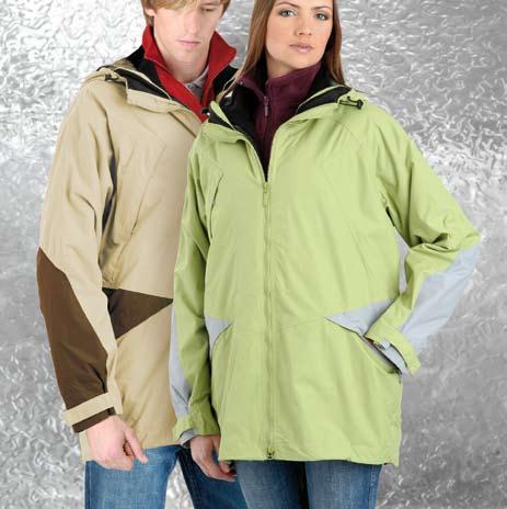 4000g/m2/24h, seams taped, detachable fleece