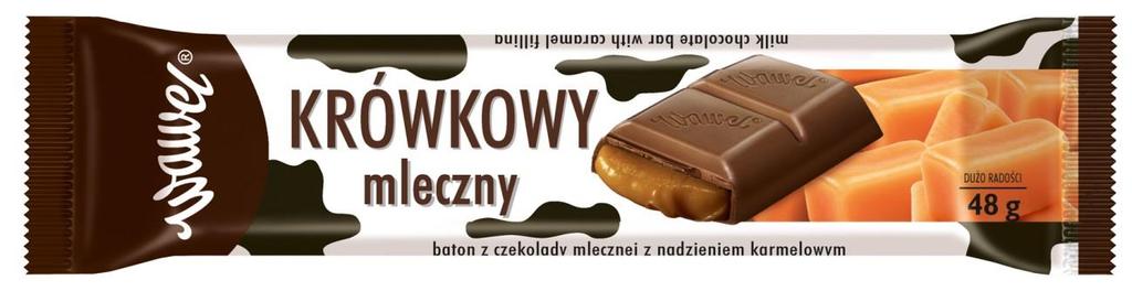 3. Baton Krówkowy 48g Czekolada mleczna z nadzieniem (51%) karmelowym.