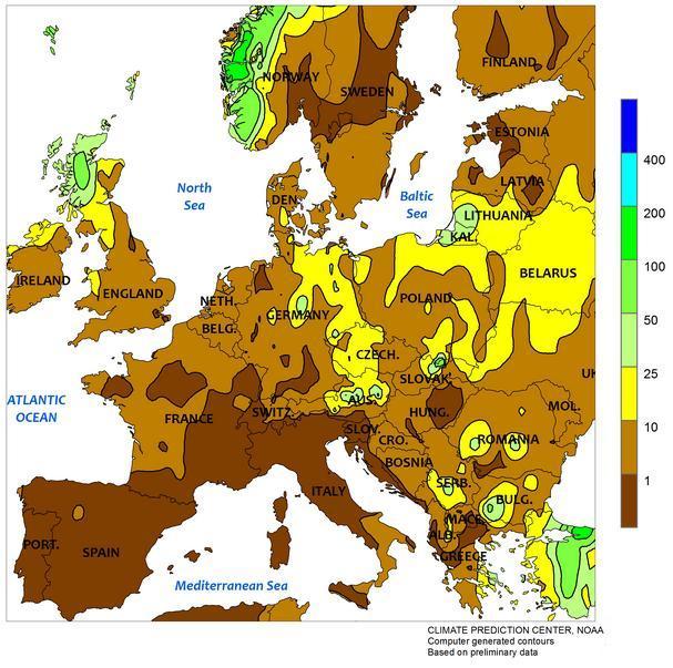 Strona 2 z 6 Odchylenie temperatury od normy w Polsce i innych krajach