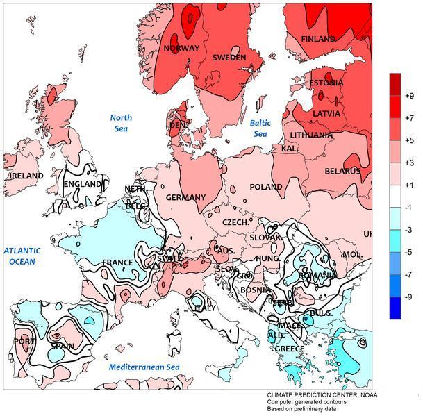 Strona 3 z 6 Obecność pokrywy śnieżnej w Europie według