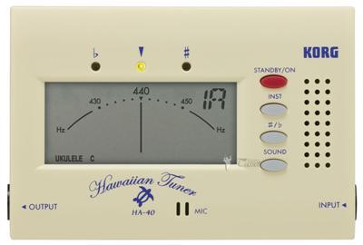 ) 12441 STEEL GUITAR) HA 40 tuner do hawajskich instrumentów (UKULELE, 59 PLN Korg HA 40 to kompaktowy tuner dedykowany do hawajskich instrumentów, takich jak ukulele, steel guitar i innych.