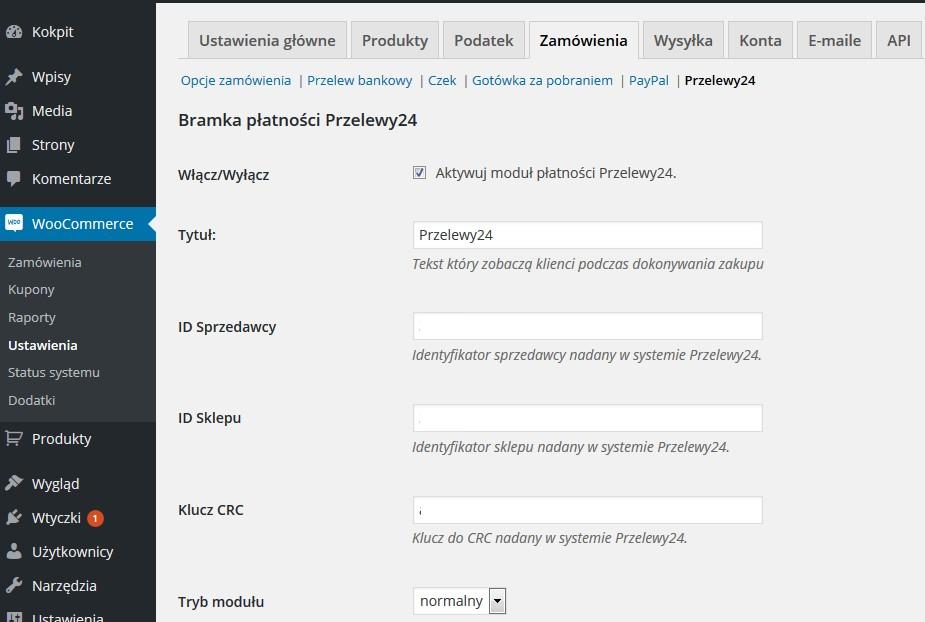 6. Wtyczka umożliwia również realizację zamówień w trybie testowym.