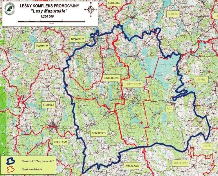 CHARAKTERYSTYKA WARUNKÓW KLIMATYCZNYCH I SIEDLISKOWYCH LKP LASY MAZURSKIE. Poùoýenie geograficzne.