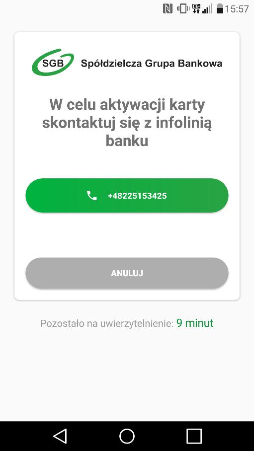 Jeśli nie podałeś w Banku numeru telefonu kontaktowego,