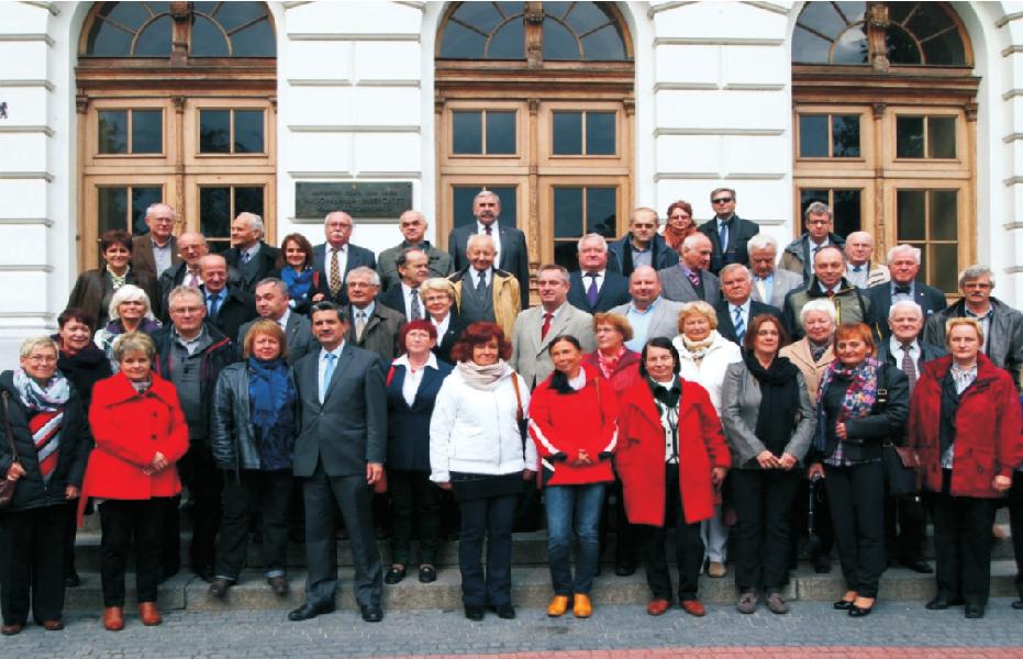 Po spotkaniu w auli głównej Politechniki goście zostali zaproszeni na spacer po uczelnianych korytarzach, na których