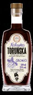 Nalewki TORUŃSKIE 25% vol. Wiśnia, Aronia, Czarna Porzeczka, Czerwona Porzeczka Karafki 500 ml Dar natury zamknięty w szkle.