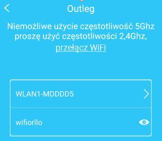 W tym celu w aplikacji należy wybrać [ ], a następnie zaznaczyć gniazdko.