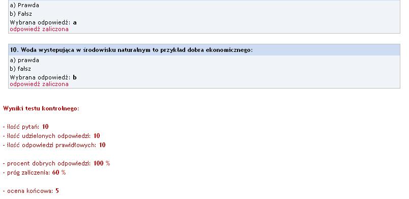 Centrum kształcenia internetowego w Wyższej Szkole Ekonomiczno-Humanistycznej w Bielsku-Białej, Rys. 3. Wersja demonstracyjna kursu WSEH Źródło: http://www.demo.e-uczelnia.edu.