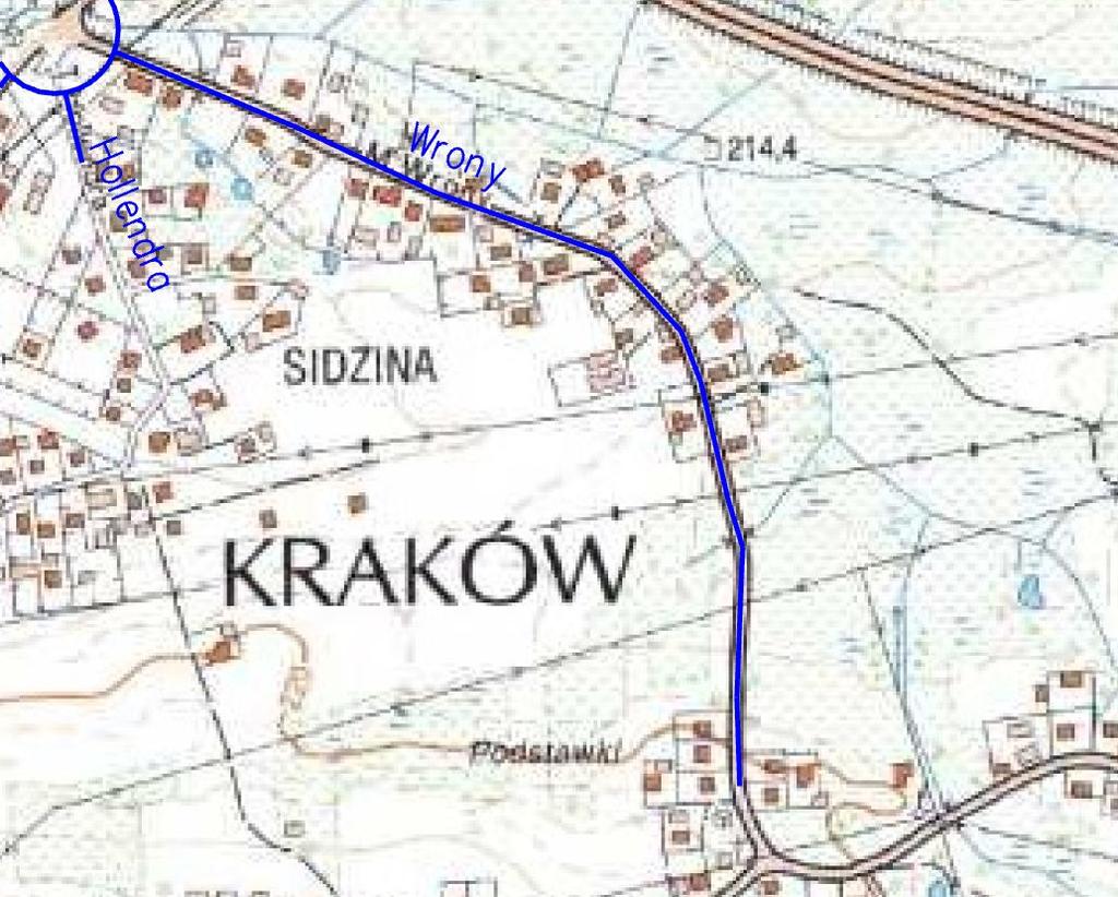 kowanych (ul. Podgórki Tynieckie i ul. Wrony). Suma pojazdów rzeczywistych na skrzyżowaniu w godzinie szczytu porannego wynosi 2605P/h.