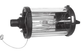 1 Lamp module Slip fitter Mounting plate Swivel bracket Akcesoria FZD 04 Typ Model FZD 04 Nr produktu Moduł lampy Moduł lampy 250 W/400 W kompletny z odbłyśnikem wewnętrznym,