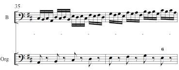 poprzez zastosowane anabasis, a tym samym powrót do dźwięku początkowego. Całość ma swą kulminację na dźwięku g 2. Przykład 4: Jacek Szczurowski, Litaniae in D, Pater de caelis, t. 8-10.