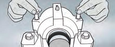 (Brak ilustracji) Założyć pierścienie ustalające po obu stronach łożyska (w przypadku końca ustalonego). 5.