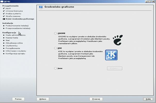 W dalszej części instalacji możemy sprecyzować bardzo szczegółowo to, co pragniemy dodać do systemu.