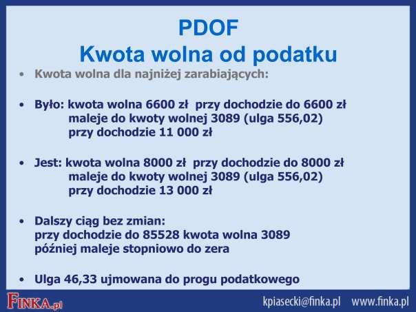 7. Podwyższenie kwoty wolnej do 8000 zł dla najniżej