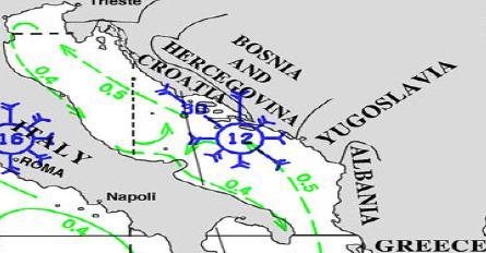 Najczęściej spotykane wiatry w Chorwacji to: Bora (bura, grego) porywisto-burzowy wiatr wiejący przeważnie z kierunku NE. Pojawia się nagle i uderza z całą mocą niekiedy osiąga 12o w skali Beauforta.