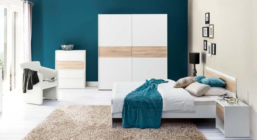 Lack of handles causes that the furniture gets an even more minimalist look. White perfectly matches other colours, so the collection will be perfect for many different interiors and designs.