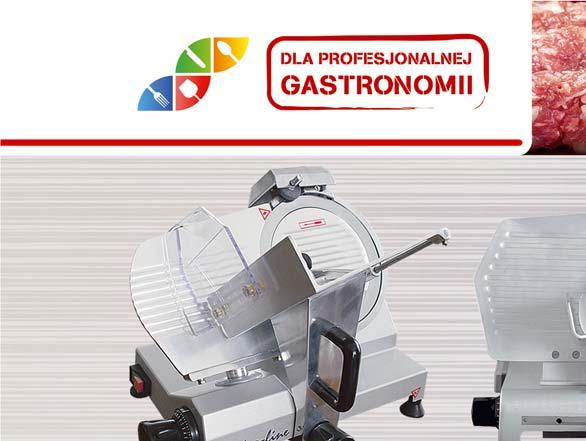 URZĄDZENIA GASTRONOMICZNE KRAJALNICA 220 GASTRO moc: 120 W zakres regulacji grubości: 0,2-15 mm średnica tarczy: 220 mm korpus i wykończenia: stop